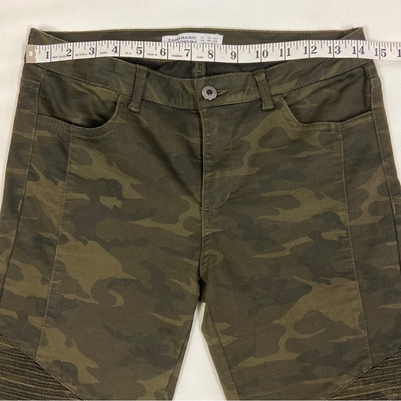 Zara basic Z1975 Camo denim skinny jeans stretchy textured patchwork size 6 - Picture 4 of 14